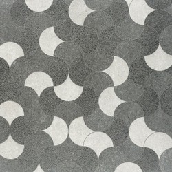 Gecoate tegel betonique stone decor dark antraciet 60x60x4 cm
