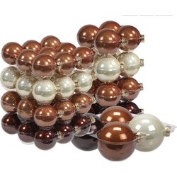 60x stuks glazen kerstballen natuurtinten (opal natural) 6, 8 en 10 cm glans - Kerstbal