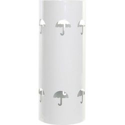 Items paraplubak/parapluhouder - ivoor wit - metaal met decoraties - D20 x H47 cm - Paraplubakken