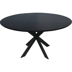 Starfurn Eiken eettafel Ferris | Rond 150 cm | Zwart