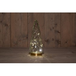 B.O.T. Tree Glass 13X28,5 cm Clear With Golden Base 10Led - Anna's Collection