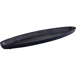 PTMD Yaren Black Alu Oval Bowl With Border Large