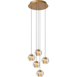 Colinda hanglamp Ø 31 cm LED Dimb. 5x3,5W 2700K mat goud / messing
