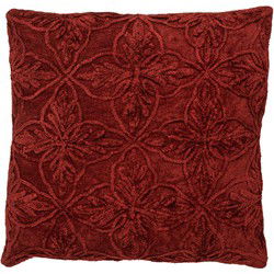 Dutch Decor AMAR - Sierkussen 45x45 cm - 100% katoen - bloemen design - Merlot - rood - Dutch Decor
