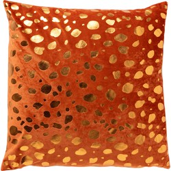 Dutch Decor TINO - Kussenhoes velvet 45x45 cm Potters Clay - oranje - Dutch Decor