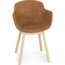 Stoel met armleuningen RUPERT 59x54x80 cm Bruin