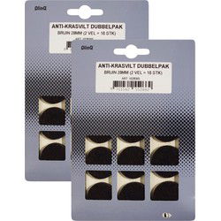 QlinQ Anti-krasvilt - 36x - bruin - 28 mm - rond - zelfklevend - meubel beschermvilt - Meubelviltjes