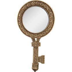 Clayre & Eef Spiegel Sleutel 13x2x25 cm Goudkleurig Kunststof Glas