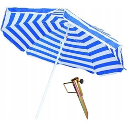 Strandparasols blauw/wit 165 cm met parasolhouder - Parasols