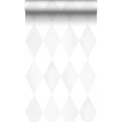 Origin Wallcoverings behang wieberruit-motief mat wit en licht warm grijs - 53 cm x 10,05 m - 337220