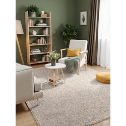 Elle Decoration - Rocco Wol lookvloerkleed - Creme / Multi - 80x240 cm
