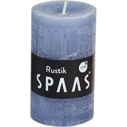 Rustieke cilinderkaars 48/80 - grijsblauw - Spaas