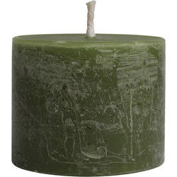 PTMD Kaars New Rustic Outdoor - 15x15x12 cm - Parrafin - Olijf