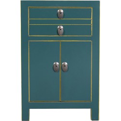 Fine Asianliving Chinees Nachtkastje Teal B40xD32xH60cm