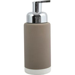 MSV Zeeppompje/dispenser Enzo - keramiek - taupe - 6.5 x 18 cm - 275 ml - Zeeppompjes
