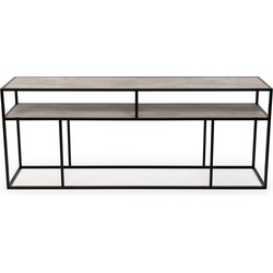 Stalux Side-table 'Teun' 200cm, kleur zwart / beton