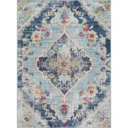 Vintage Oosters Tapijt ROMY - Meerkleurig/Blauw - 200x275 cm