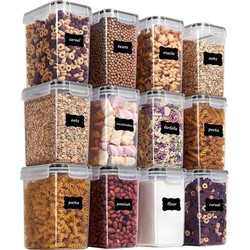 LW Collection LW Collection Voorraadpotten 12 stuks met stickers 1.4L