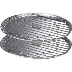 BBQ Collection Grillschalen - 6x stuks - ovaal - 35 cm - barbecueroosters