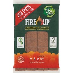 Fire-up Barbecue aanmaakblokjes - 32x - bruin - reukloos - niet giftig - BBQ - Aanmaakblokjes