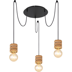 Industriële hanglamp Angeline - L:35.5cm - E27 - Metaal - Zwart