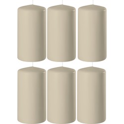 8x Kaarsen beige 6 x 10 cm 36 branduren sfeerkaarsen - Stompkaarsen