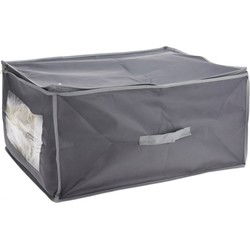 Dekbed/kussen opberghoes grijs met venster 60 x 45 x 30 cm - Opberghoezen