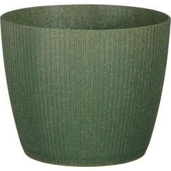 Mica Decorations Plantenpot - kunststof - donkergroen - D17,5/H15 cm - Plantenpotten