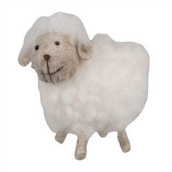 Clayre & Eef Decoratie Beeld Schaap Wit Synthetisch
