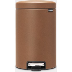 NewIcon Pedal Bin, 12 litre, Soft Closing, Plastic Inner Bucket - Mineral Cinnamon