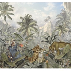 Sanders & Sanders fotobehang lion king groen - 300 x 280 cm - 611652