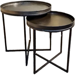 Benoa Lead & Bronze Side Table 52/46 cm Set of 2