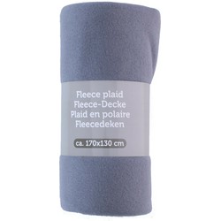 Polyester fleece deken/dekentje/plaid 170 x 130 cm korenblauw - Plaids