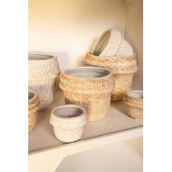 PTMD Bloempot Mauvi - 19x19x17 cm - Keramiek - Naturel