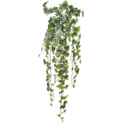 Louis Maes kunstplant met blaadjes hangplant Klimop/hedera - groen/wit - 105 cm - Kunstplanten