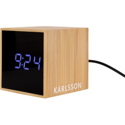 Wekker Mini Cube - Bamboe - 6,3x6,3x6,3cm
