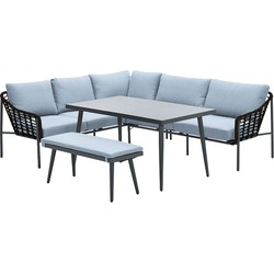 Garden Impressions Ashton lounge dining set links - zwart rotan