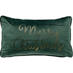 Geen merk MERRY CHRISTMAS - Kussenhoes 30x50 cm - Mountain View - donkergroen - Dutch Decor kerst collectie