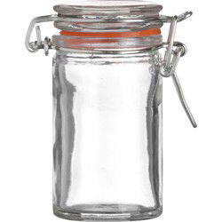 Urban Living Voorraadpotje/kruidenpotje - mini - 70 ml - glas - met beugelsluiting - Voorraadpot