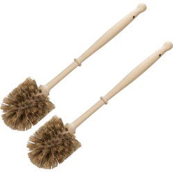 Buemag houten wc/toiletborstel - 2x - 36cm - Toilet accessoires Nature - Toiletborstels