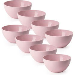 Plasticforte kommetjes/schaaltjes - 8x - kunststof - D14xH6 cm - roze - Kommetjes