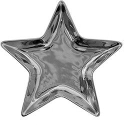 Clayre & Eef Decoratie schaal Ster Zilverkleurig Keramiek