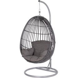 Panama hangstoel - eivormig - carbon black - earl grey - lichtgrijs