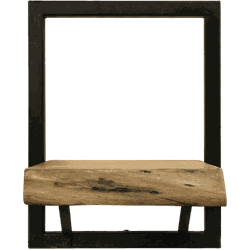 Wandplank Levels Live Edge - 25x32 cm - acacia/ijzer