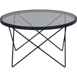 Salontafel Andreas Smoke Glas Ø80cm - Giga Living