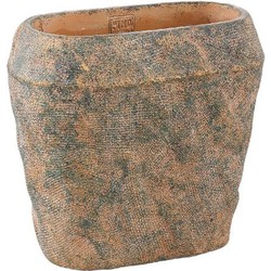 PTMD Bloempot Lourdes - 30x15x28 cm - Cement - Groen