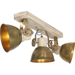 Drielichts plafondlamp met spots Mexlite Gearwood Brons