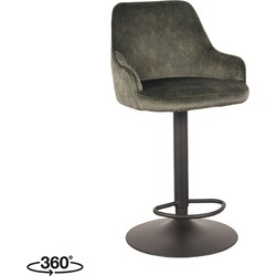 LABEL51 Barkruk Fender - Hunter - Velours - Zithoogte 64-84