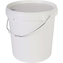 Emmer met deksel en handvat - 2x stuks - Wit - 30 liter - Opslag - Emmers