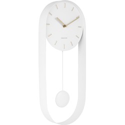 Karlsson - Wandklok Pendulum Charm - Wit- Ø20cm